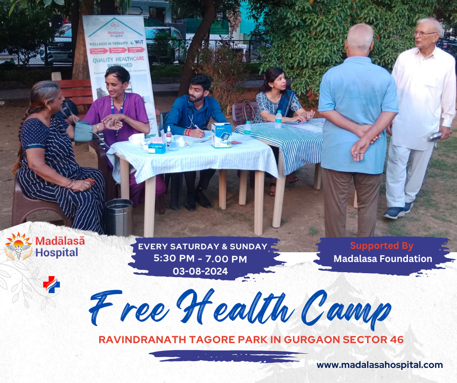 Health Camp by Madalasa Hospital at Ravindranath Tagore Park Sector 46