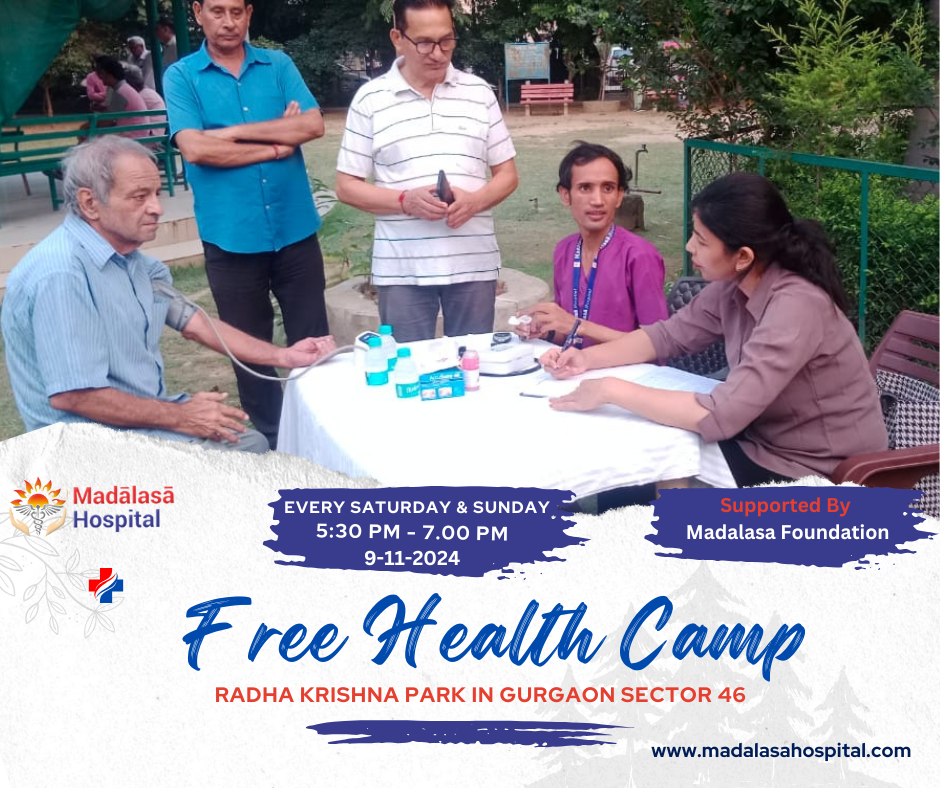 Health Camp by Madalasa Hospital at Radha kirshna Park , Sector 46