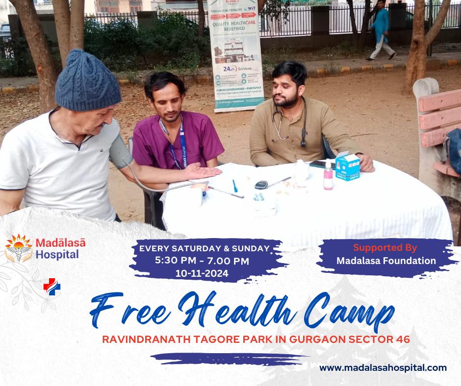 Health Camp by Madalasa Hospital at Ravindranath Park in  Gurgaon Sector 46